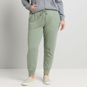 Loungewear Joggers L Green High Waisted Ankle Sweats Casual Walking Cheer Sleep
